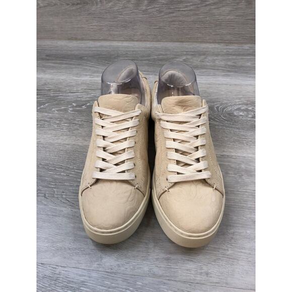 Frye Ivy Low FR40458-I Women 8.5M Beige Leather Floral LaceUp Casual SneakerShoe - Picture 2 of 9